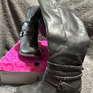 Sugar Womens Sgr-Tumble Grey Boots size 6 EUC